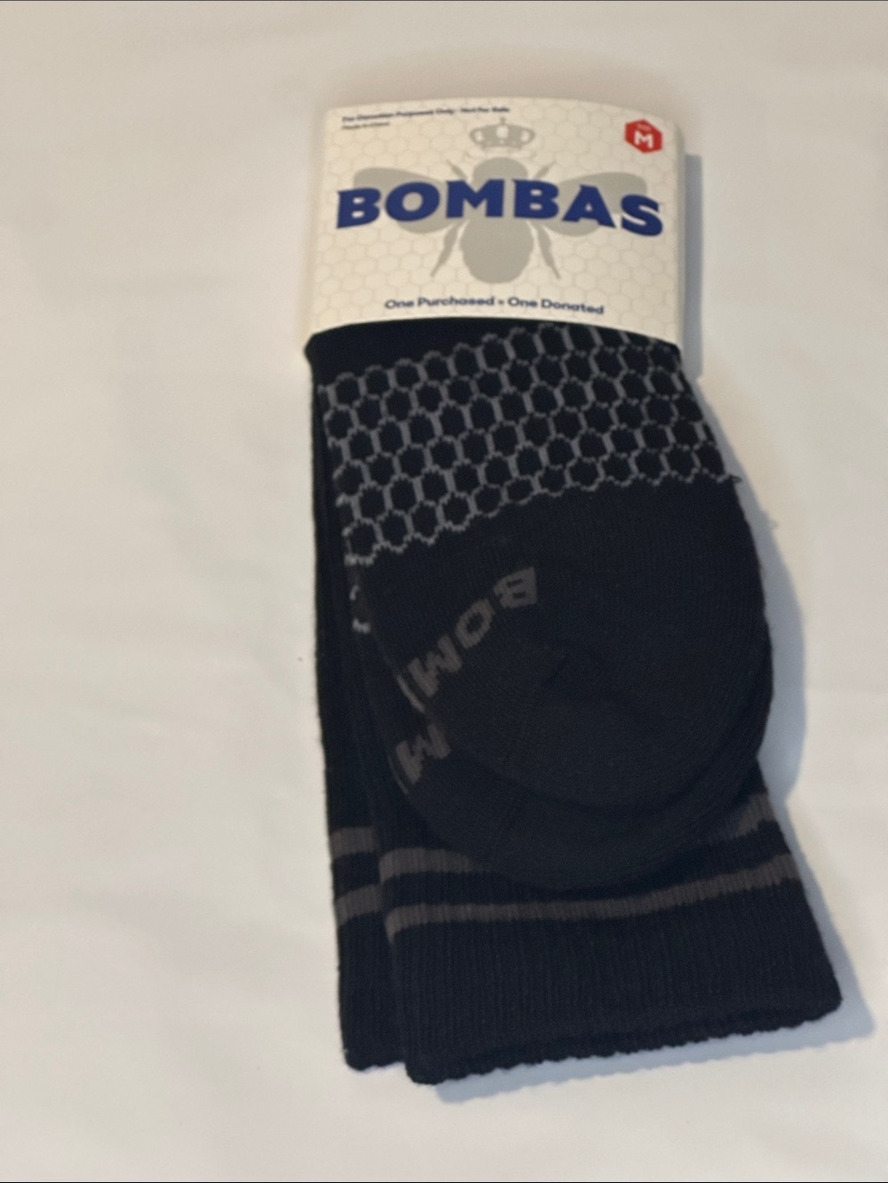 Bombas Black Athletic Performance Socks with Gray Accents